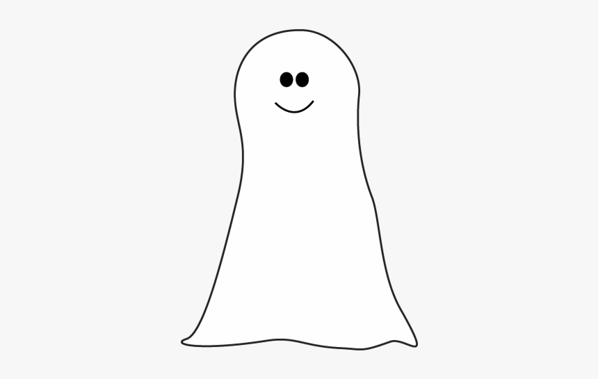 Cute Ghost Clipart Leg Black And White Transparent - Line Art, HD Png Download
