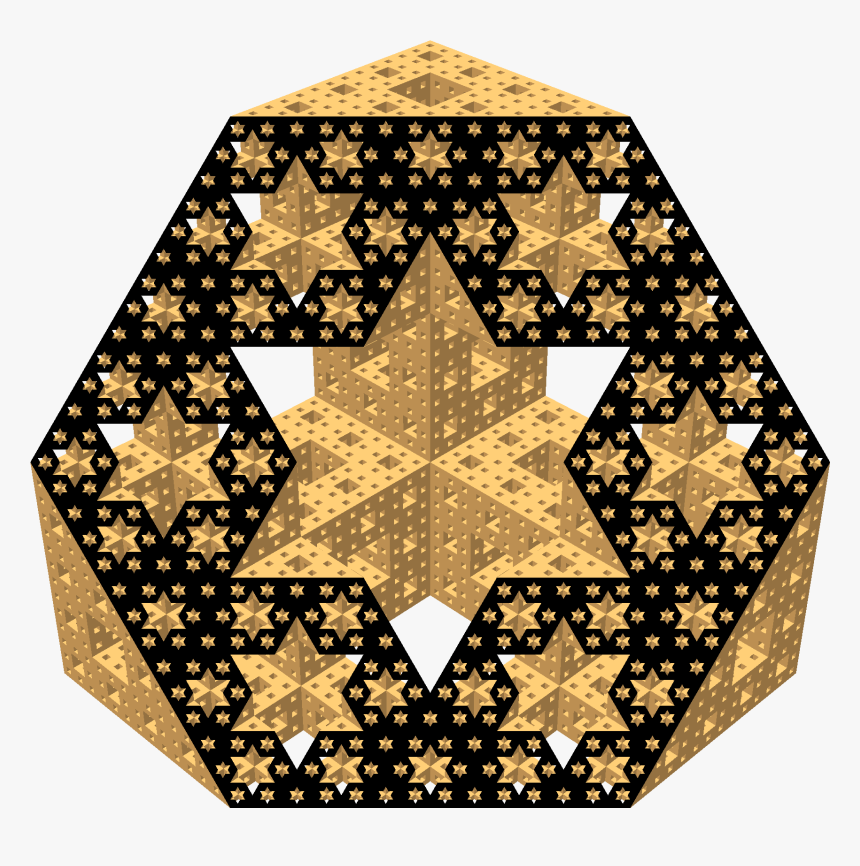 Menger Sponge Diagonal Section 27 - Triangle Menger Sponge, HD Png Download