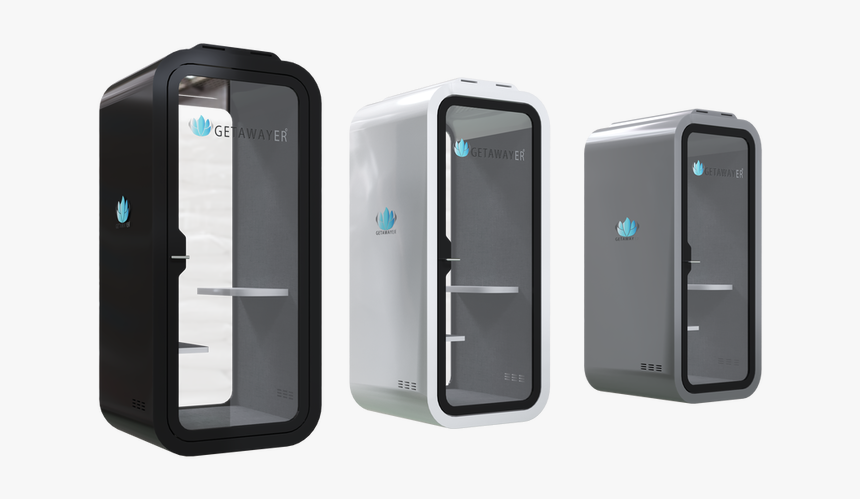 Three Single Person Office Phone Booths, Black, White - Smartphone, HD Png Download
