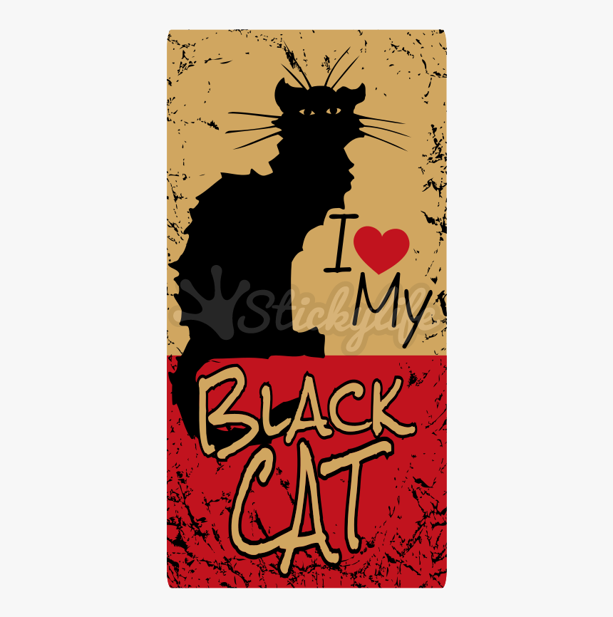 Black Cat Custom Magnet - Illustration, HD Png Download