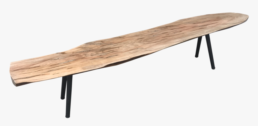 Modern Spalted Maple Live Edge Slab Bench - Outdoor Bench, HD Png Download