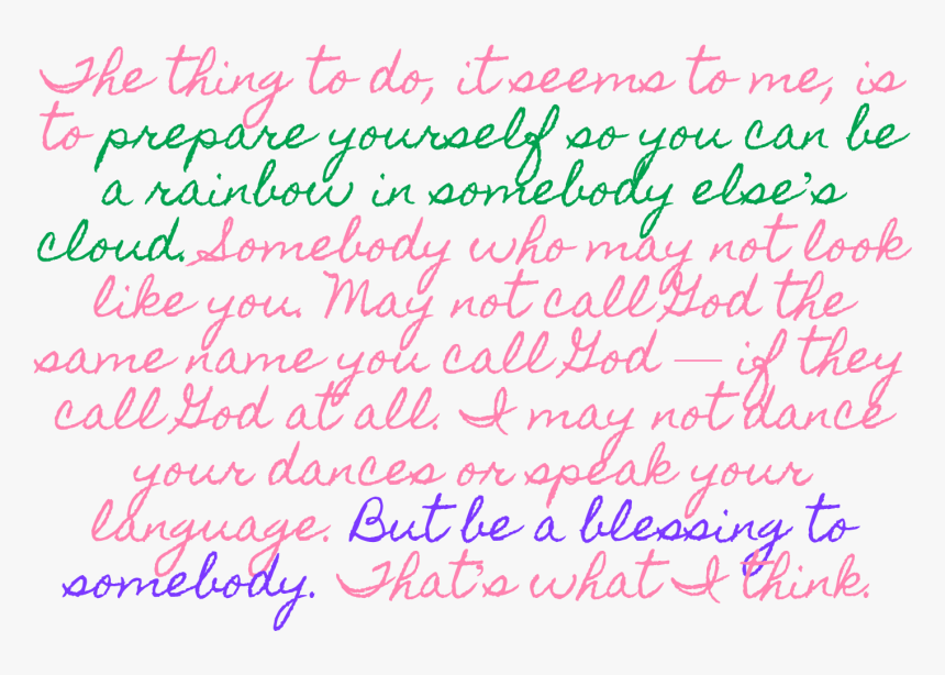 Maya Angelous Rainbow - Handwriting, HD Png Download