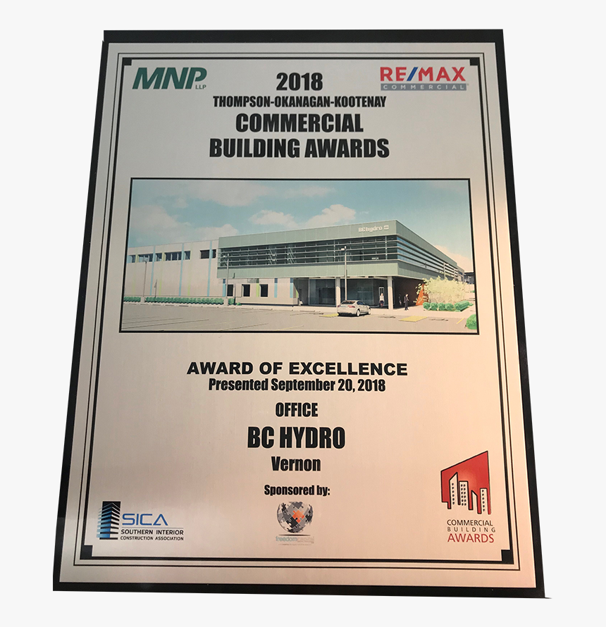 Bc Hydro, Vernon, Commercial Building Awards, Award - Architecture, HD Png Download