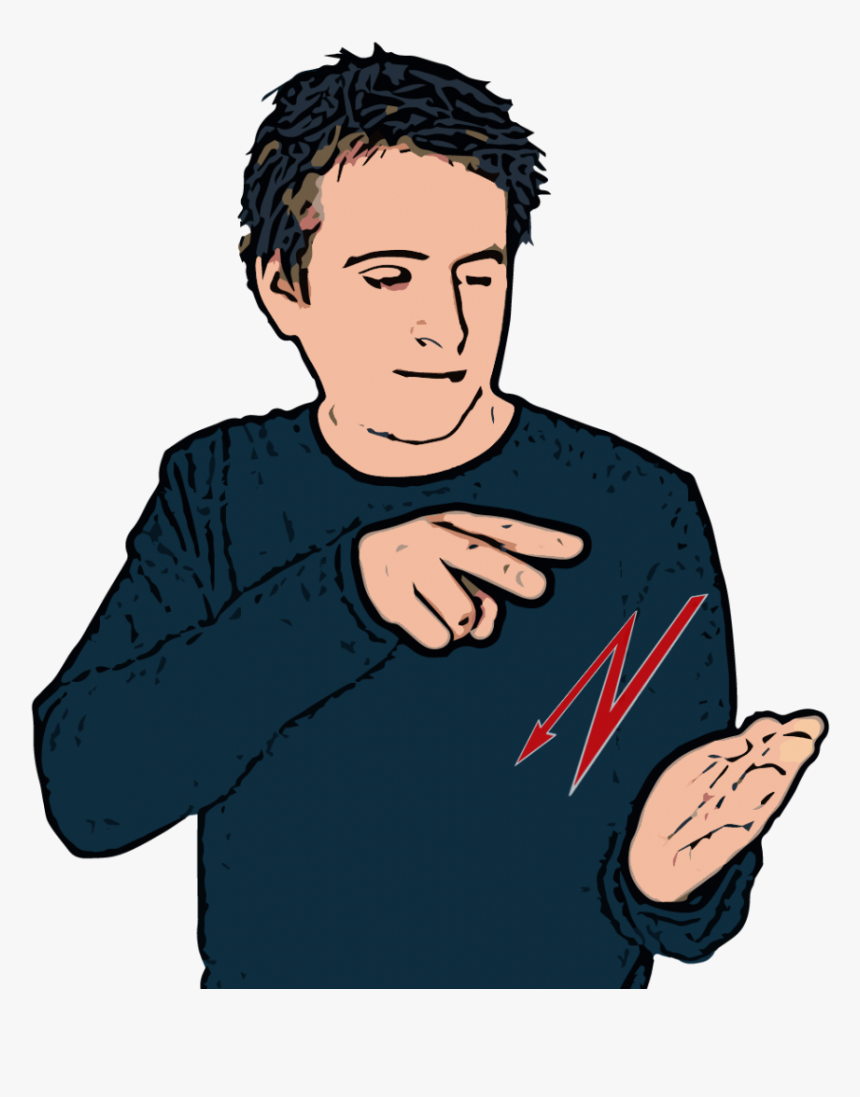 Secondary Hand Held Open With Palm Facing Signer - Illustration, HD Png Download