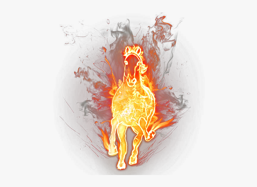 Horse On Fire Png, Transparent Png