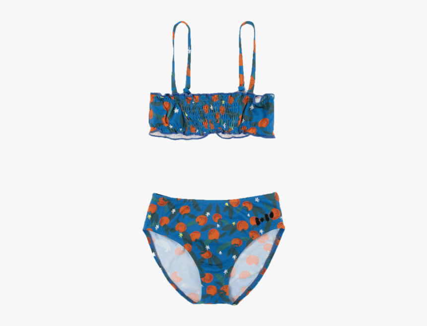 Bobo Choses Orange Print Girls Bikini Swimsuit - Swimsuit, HD Png Download