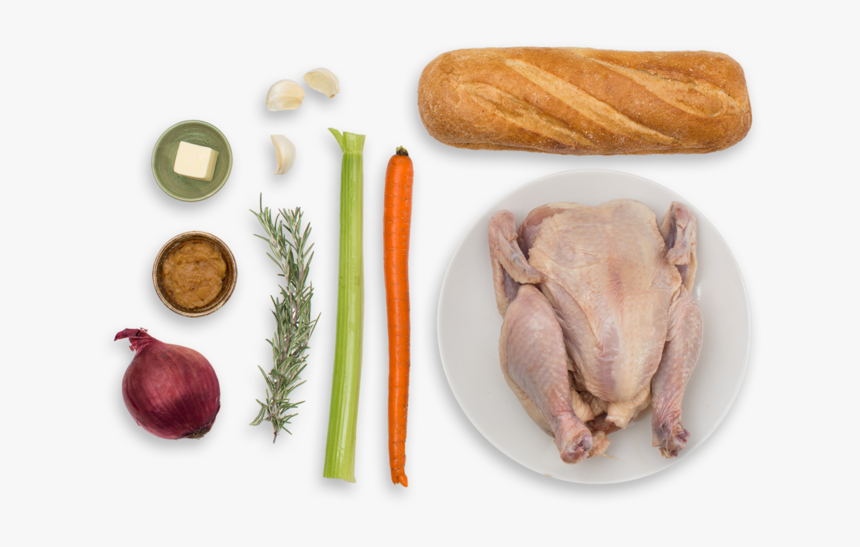 Roasted Cornish Game Hen With Rosemary Baguette Stuffing - Red Onion, HD Png Download