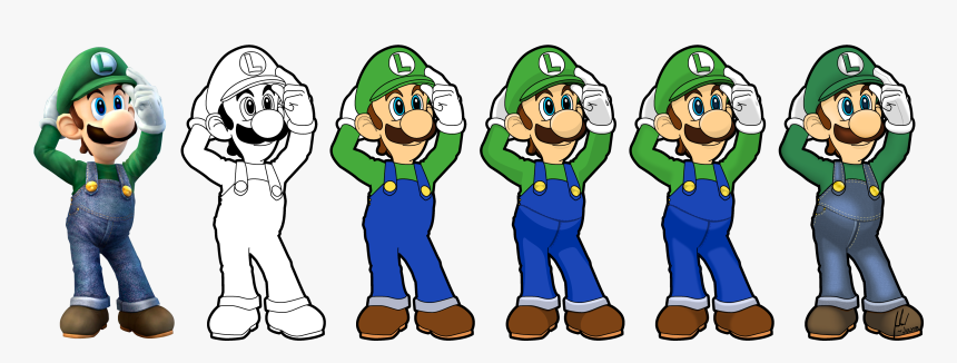 Drawn Mario Lugi - Smash Bros Mario Luigi, HD Png Download