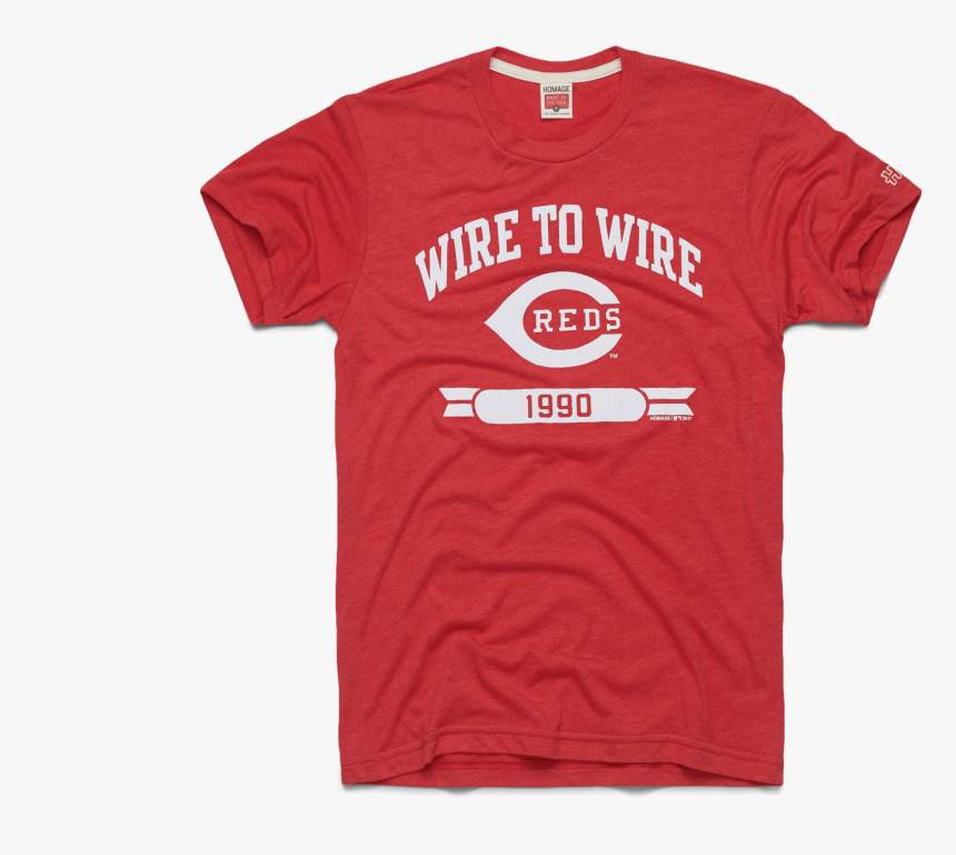 Wire To Wire Reds Cincinnati Ohio Retro Baseball Mlb - Active Shirt, HD Png Download