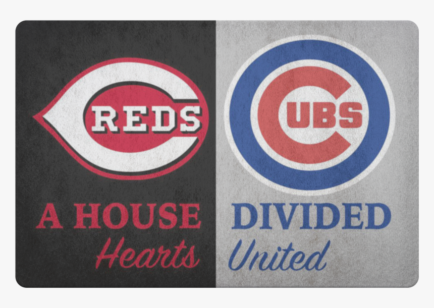 House Divided Man Cave Decor Cubs Cincinnati Reds Hearts - Label, HD Png Download