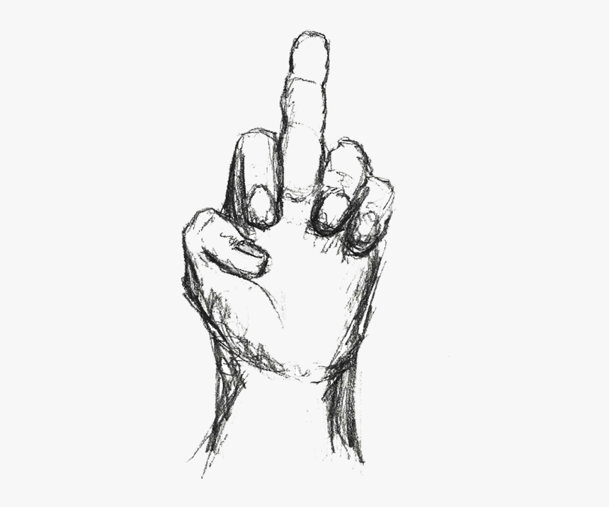 Middle Finger Png - Sketch, Transparent Png