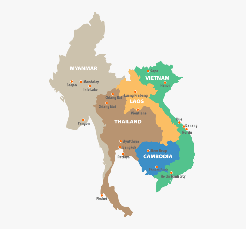 Guide Map - Burma Capital City Map, HD Png Download