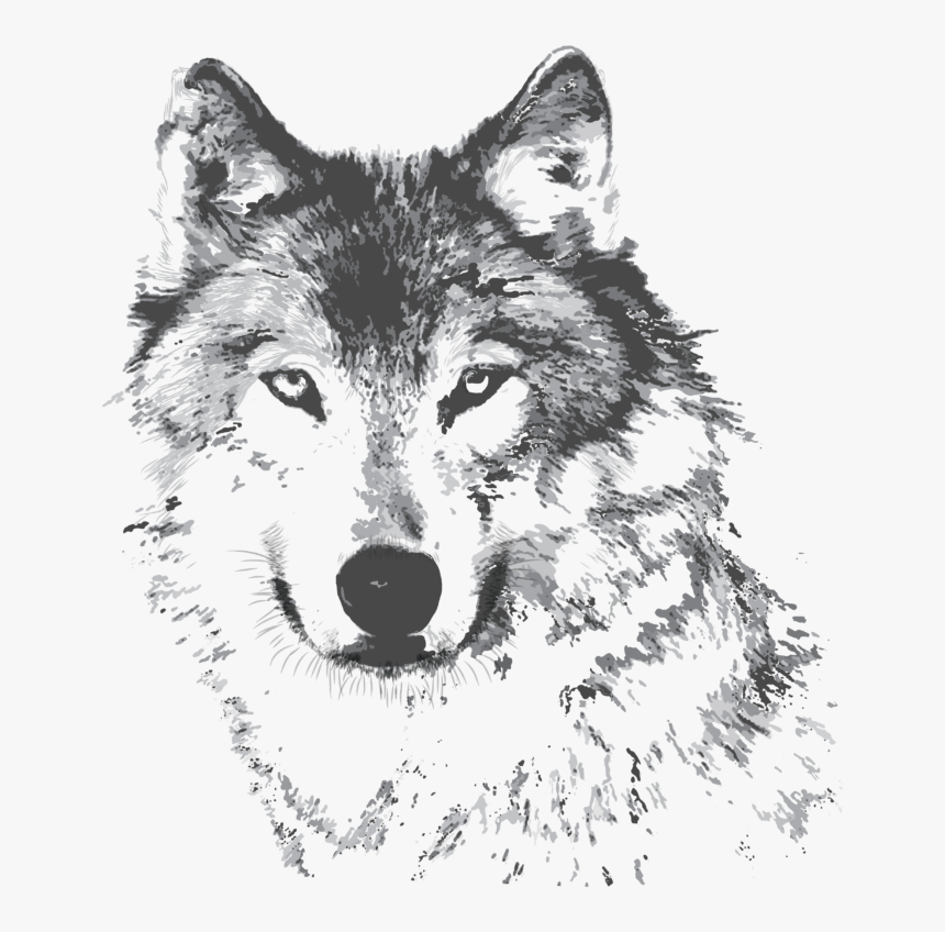 Wolf Puzzle Black And White, HD Png Download