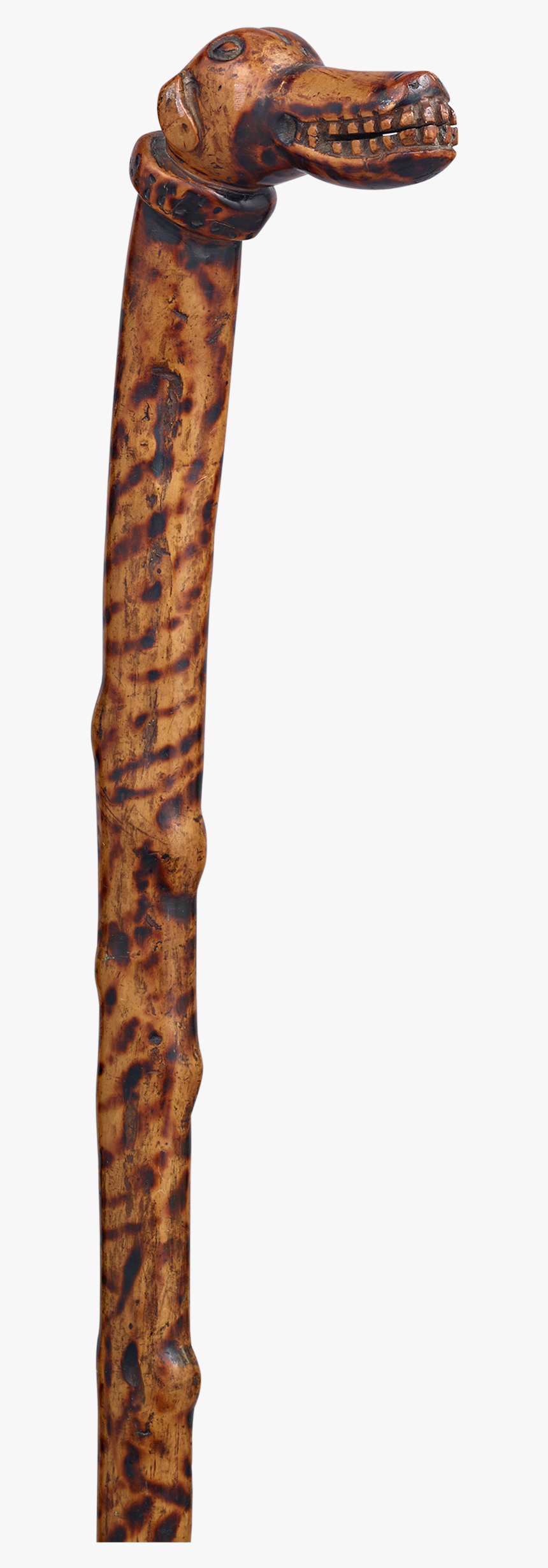 Smiling Dog Folk Art Walking Stick, HD Png Download