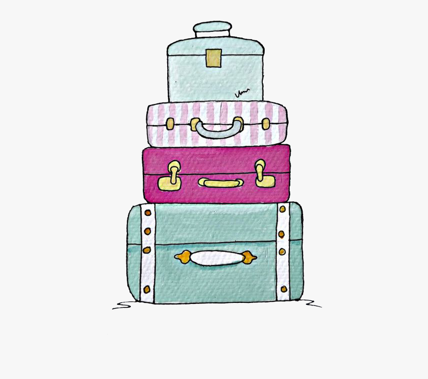 Picture Transparent Library Luggage Drawing - Suitcase Illustration, HD Png Download