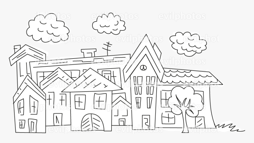 Cityscape Drawing Vector And Stock Photo - Cartoon, HD Png Download