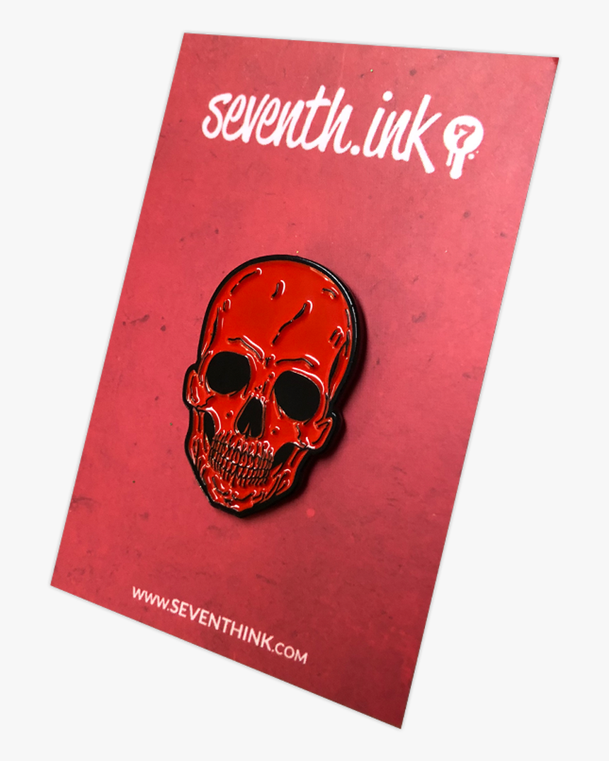 Red Skull Enamel Pin By Seventh - Skull, HD Png Download