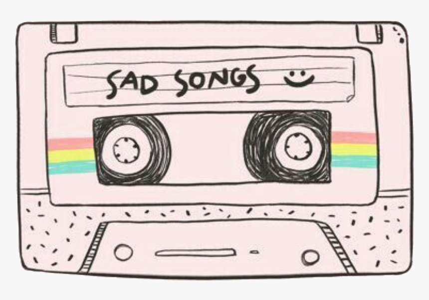 #sad #sadsongs #art #stiker #tumblr #vintage #casette - Sad Song Cassette Tape, HD Png Download