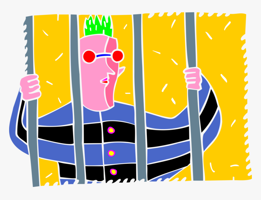 Vector Illustration Of Incarcerated Inmate Prisoner - Illustration, HD Png Download