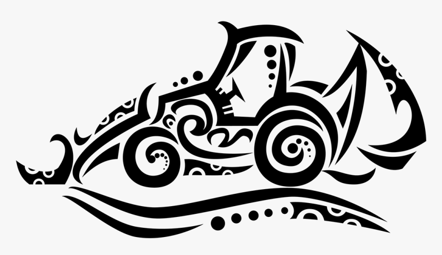 Transparent John Deere Tractor Silhouette Clip Art - Backhoe Tattoo, HD Png Download
