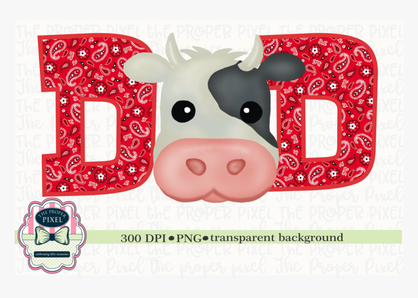 Watercolor Dad Cow Birthday Two, Black Cow Example - Printable Red Truck With Christmas Tree, HD Png Download