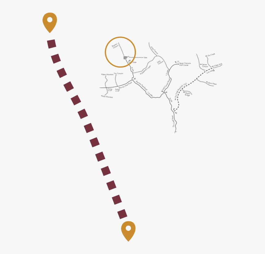 Graphic Trail Map Illustration Of The Boynton Canyon, HD Png Download