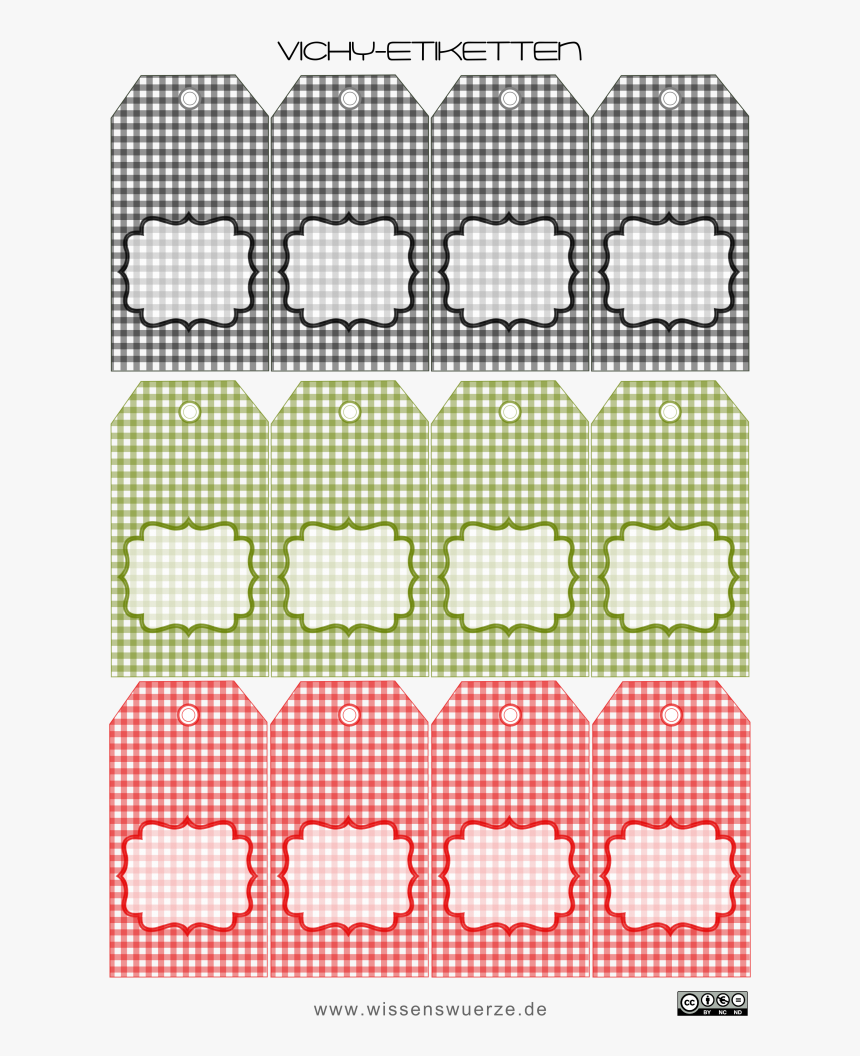 Free Printable Gift Tags Gingham, HD Png Download