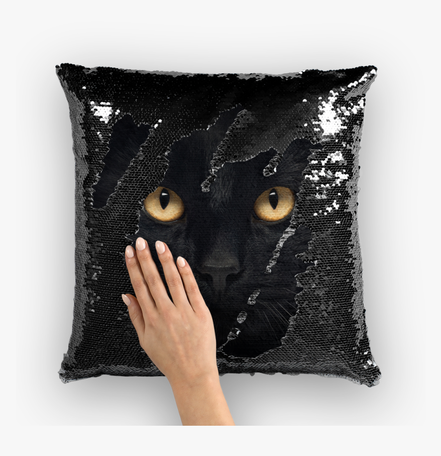 Mezmerizing Black Cat Eyes Magical Hidden Pillow - Nicolas Cage Sequin Throw Pillow, HD Png Download