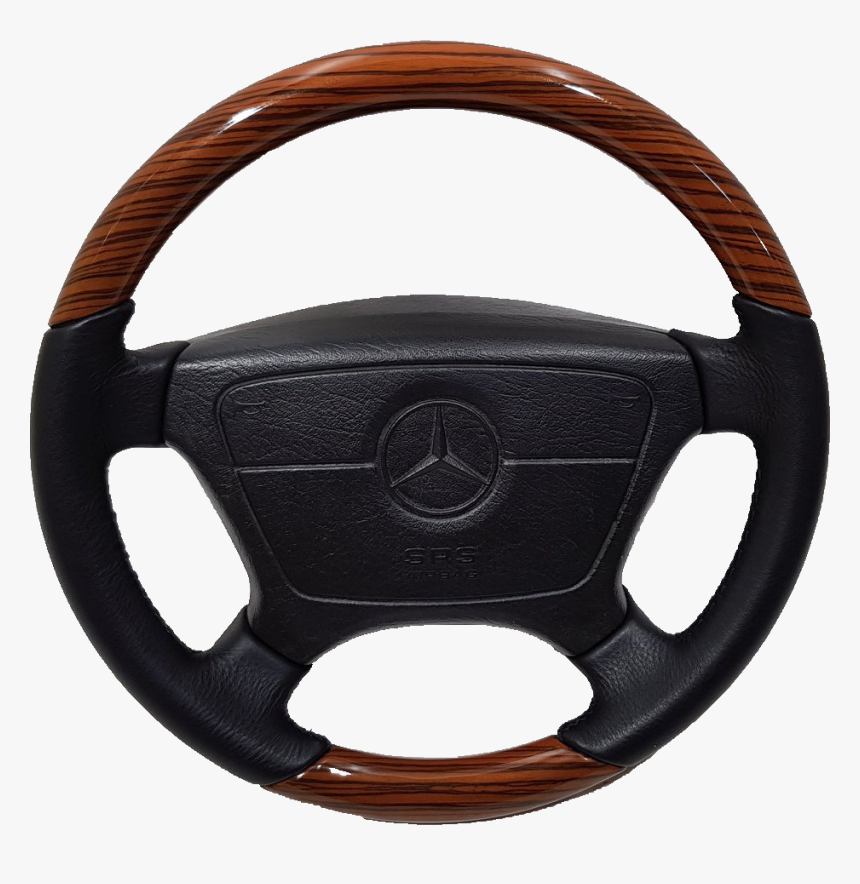 Mercedes Wooden Steering Wheel - Car Steering Wheel Png, Transparent Png