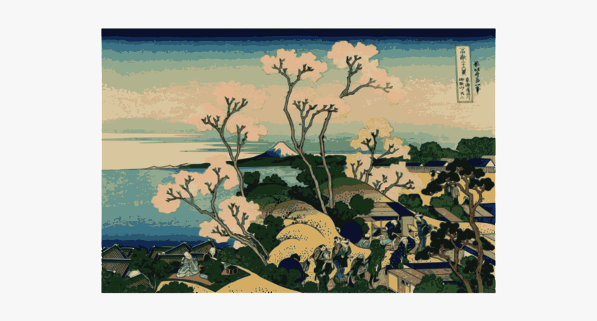 Ilustration Of View Of Mount Fuji From Gotenyama, Shingawa - Hokusai 36 Views Of Mount Fuji, HD Png Download