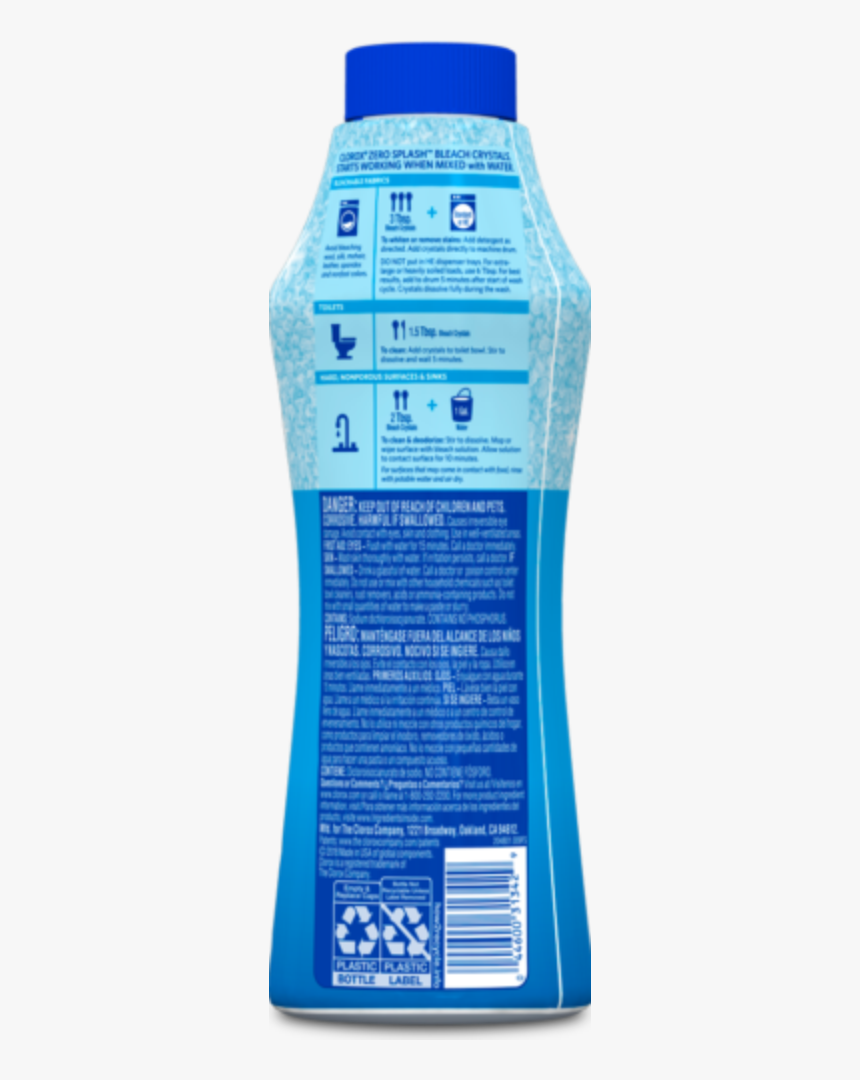 Clorox Bleach Crystals Back Of Bottle, HD Png Download