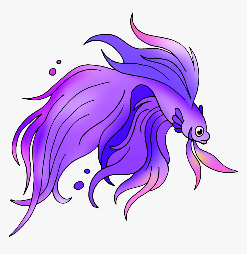 #angelfish #fish #purple #myedit #drawing Op Drawing - Illustration, HD Png Download