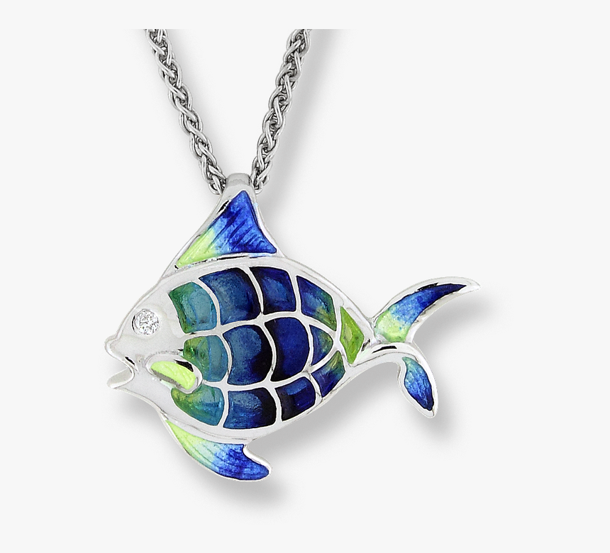 Nicole Barr Designs Sterling Silver Angel Fish Necklace-turquoise - Necklace, HD Png Download