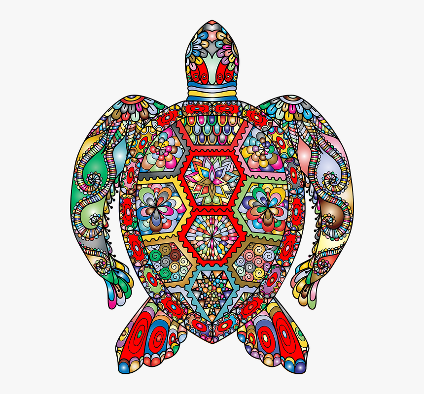 Turtle Mandala Drawings, HD Png Download