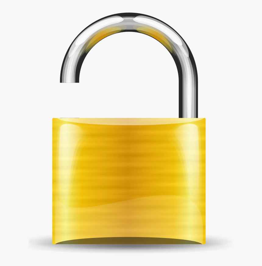 Padlock Gold Open - Padlock Open Clip Art, HD Png Download