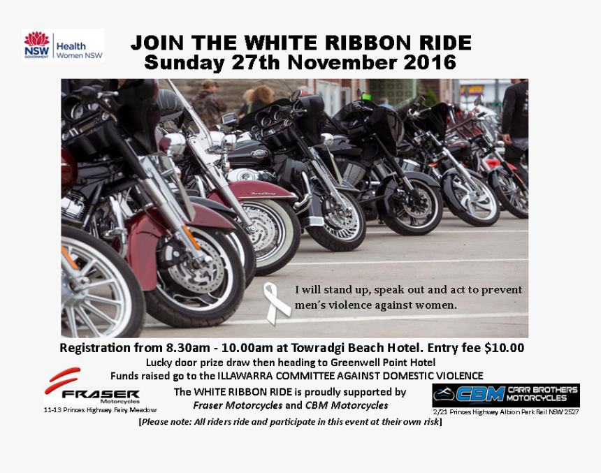 White Ribbon Ride - Department Of Industry, Skills And Regional Development, HD Png Download