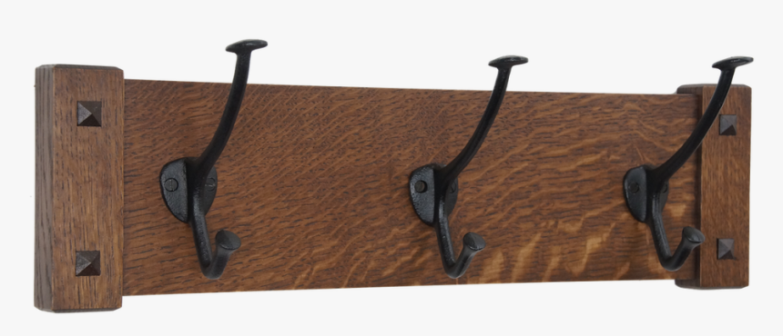 Mission Craftsman Wall Coat Rack With Cast Iron Hooks - Drawer, HD Png Download