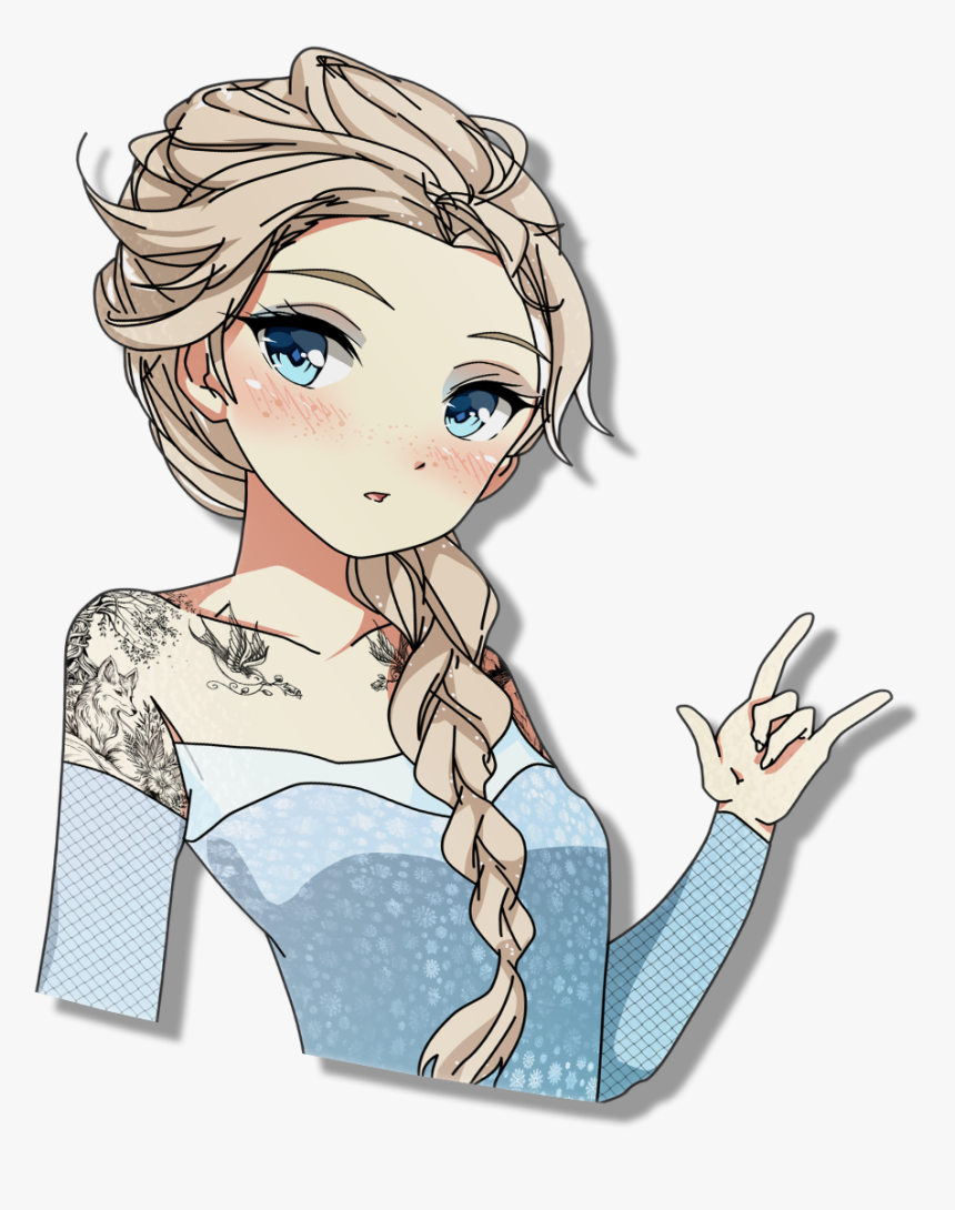 Image Of Tatted Elsa - Cartoon, HD Png Download