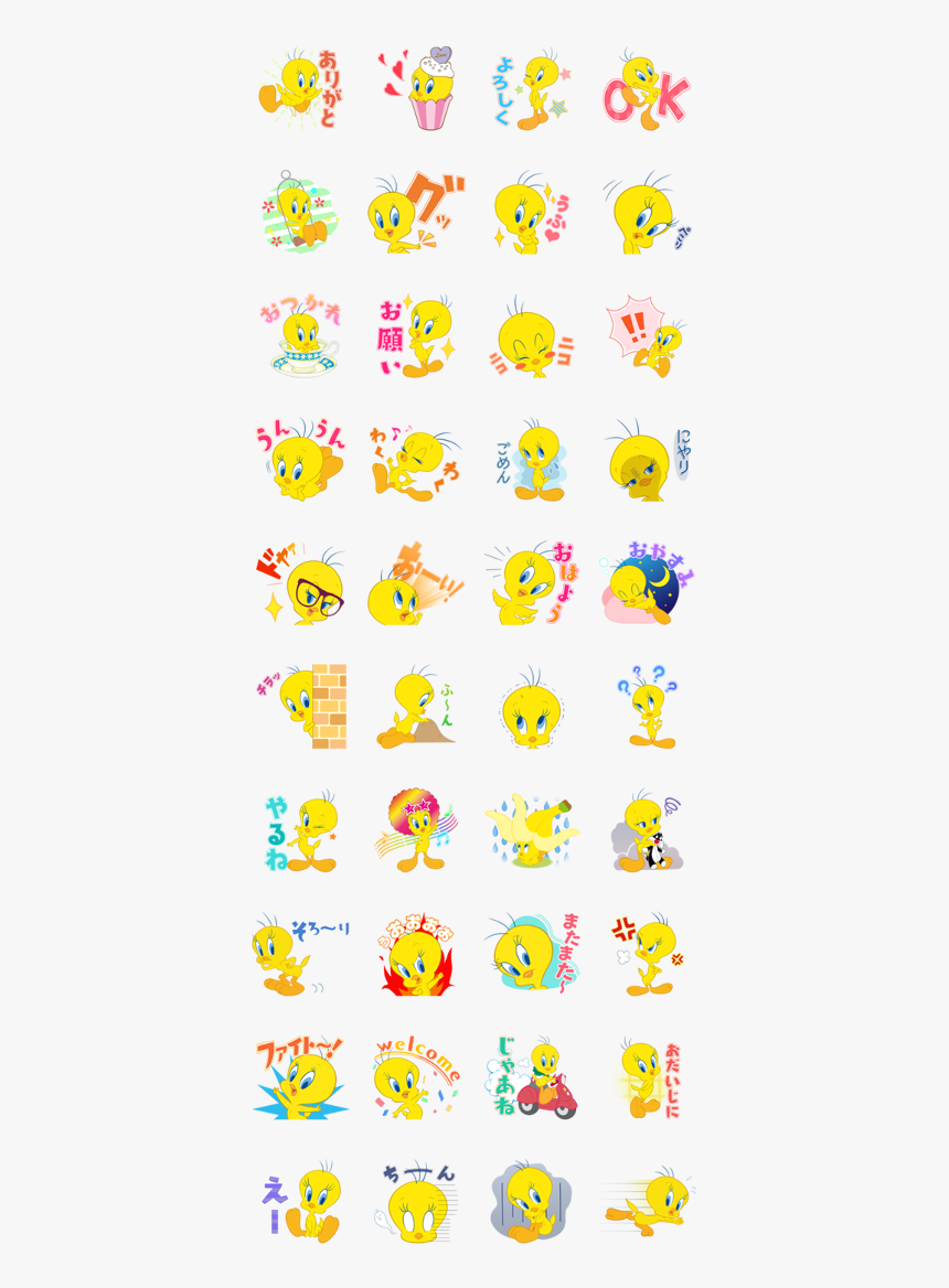 Fun Times With Tweety Line Sticker Gif & Png Pack - Smiley, Transparent Png