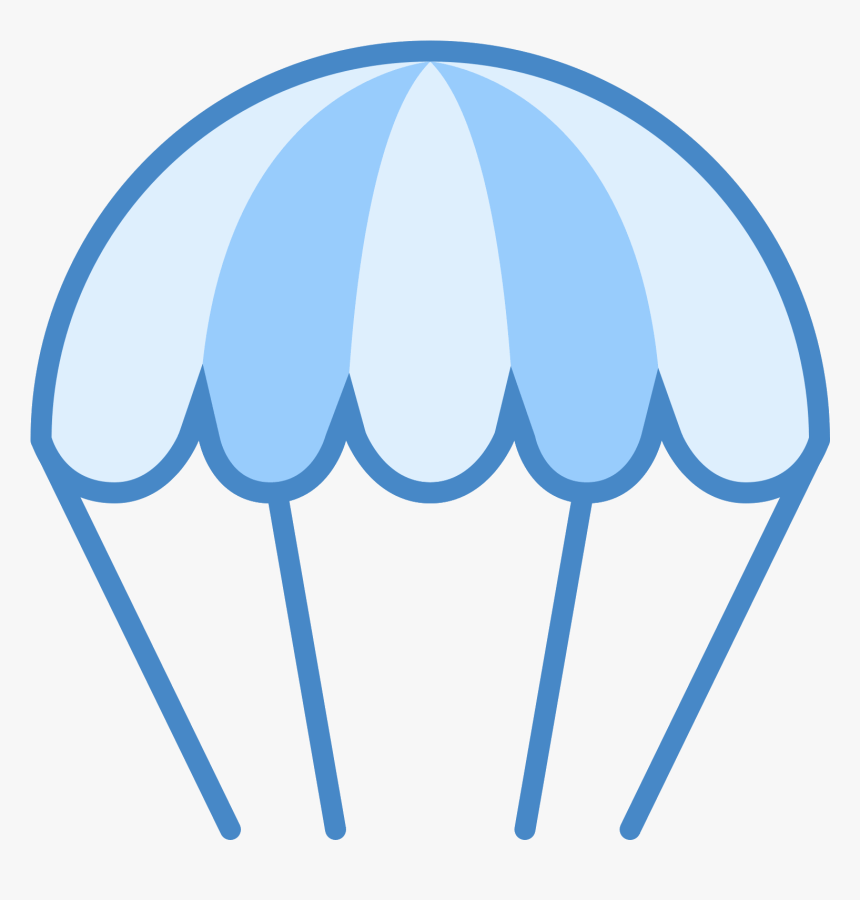 A Parachute Icon Has A Shape That Is The Top Half Of Blue Parachute Clipart, HD Png Download