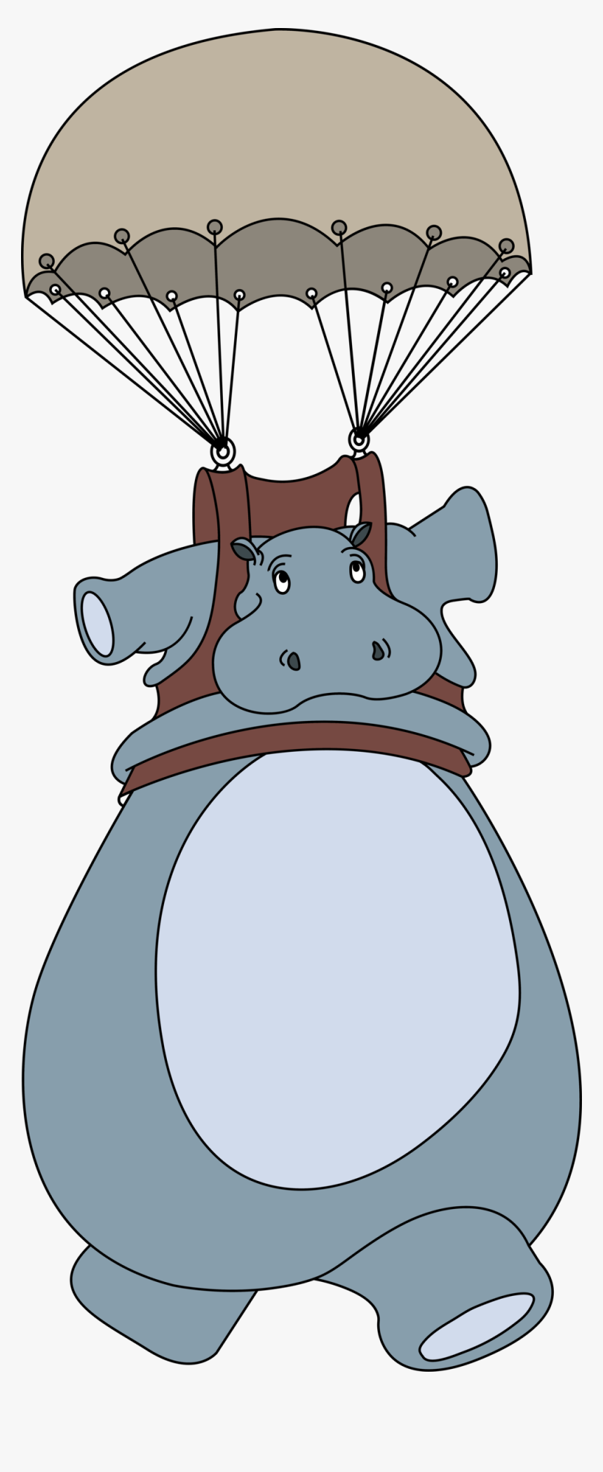 Parachutehippofinal - Parachute Hippopotamus, HD Png Download