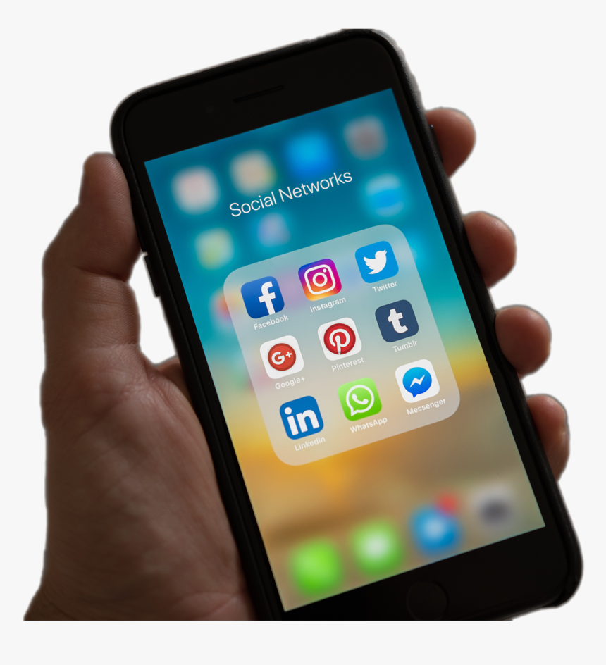 Social Media Icons On Phone, HD Png Download