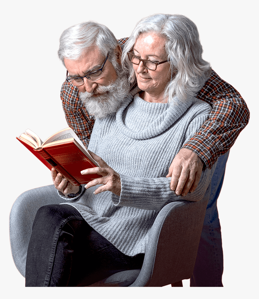 Old Couple Reading - Senior Citizen, HD Png Download