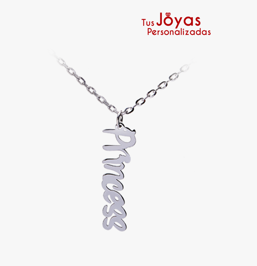 Cadena De Nombre Con Dije Vertical - Cadena Con Nombre Vertical, HD Png Download