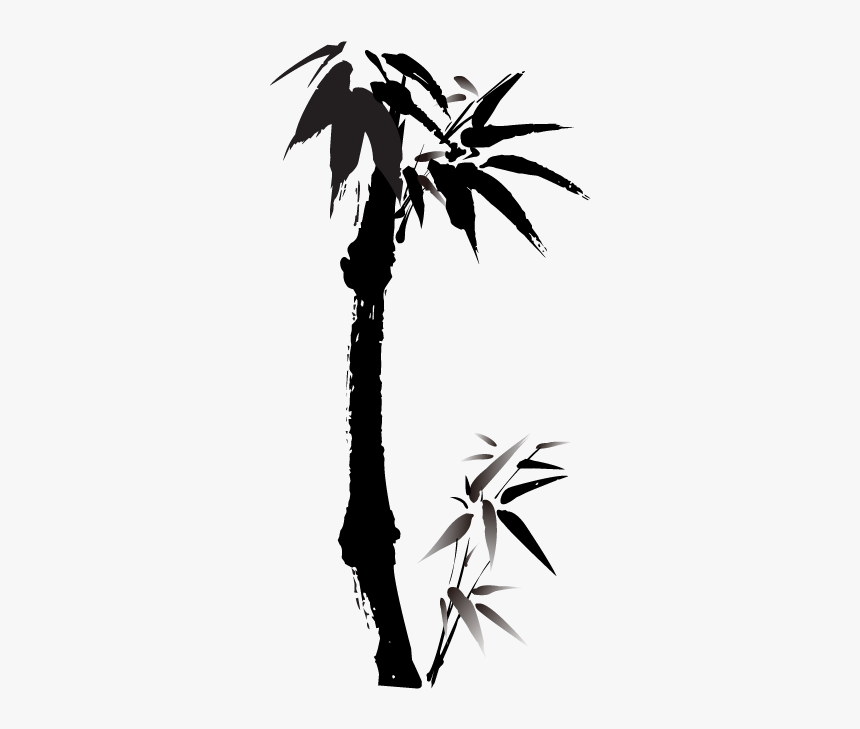 Ink Bamboo Vector Png Download - Ve Hinh Cay Tre, Transparent Png