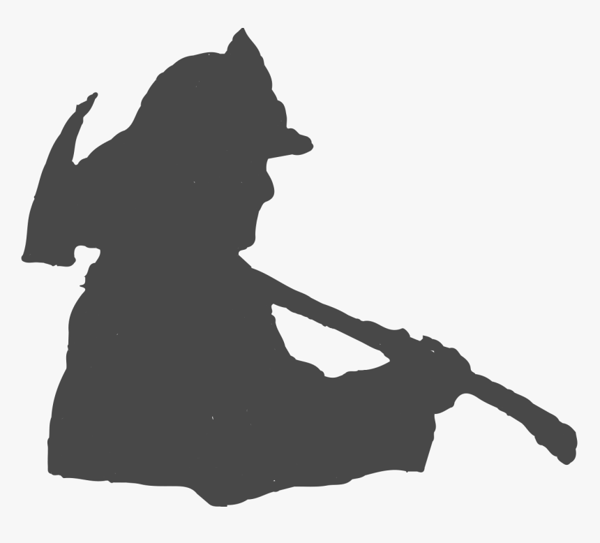 Fire Hat Silhouette - Black Silhouette Of Firefighter, HD Png Download