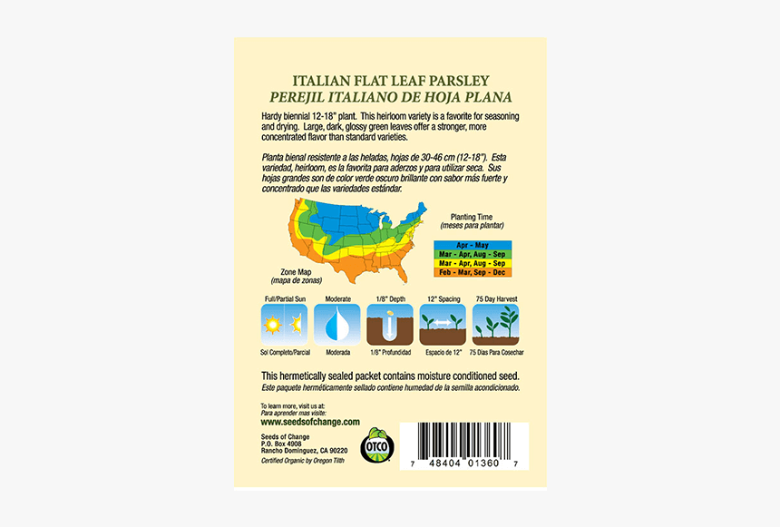 Cucumber Seed Packet Back, HD Png Download