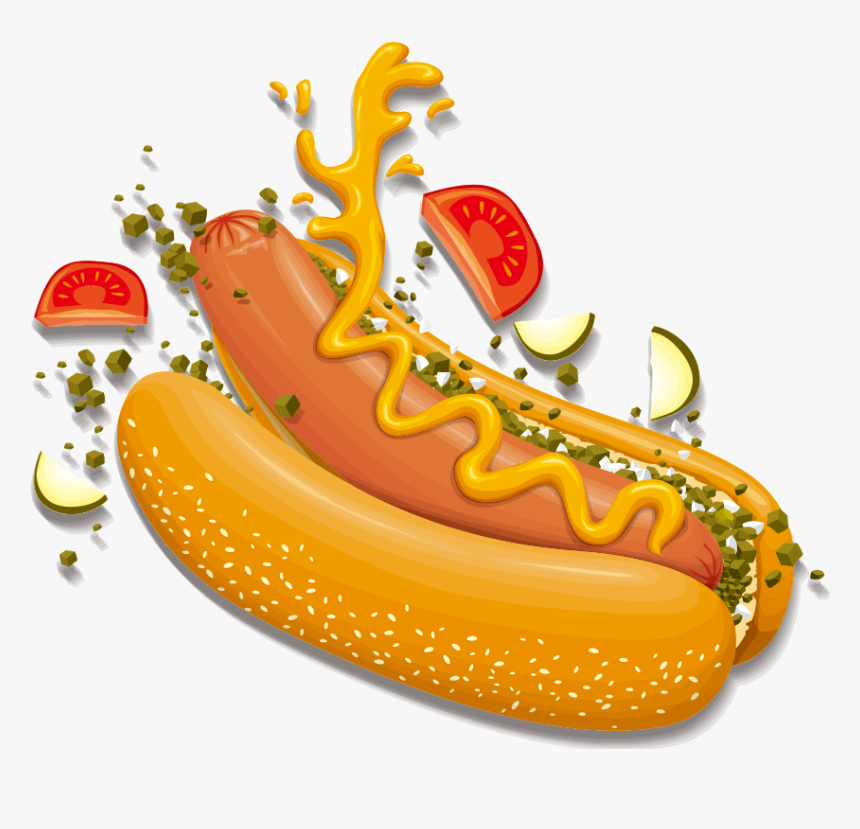 Barbecue Hot Vector Hamburger Dog Png File Hd Clipart - Cartoon Transparent Background Hamburger, Png Download