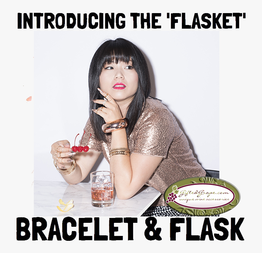 Bracelet Flask Wine Flask Available At Giftedgrape - Girl, HD Png Download