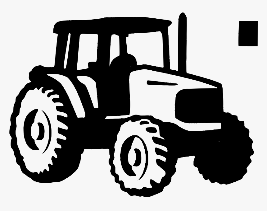 Collection Of Silhouette - Tractor Black And White, HD Png Download